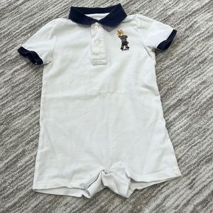 Ralph Lauren Baby Boys Knit Oxford Cotton Shortall 18m